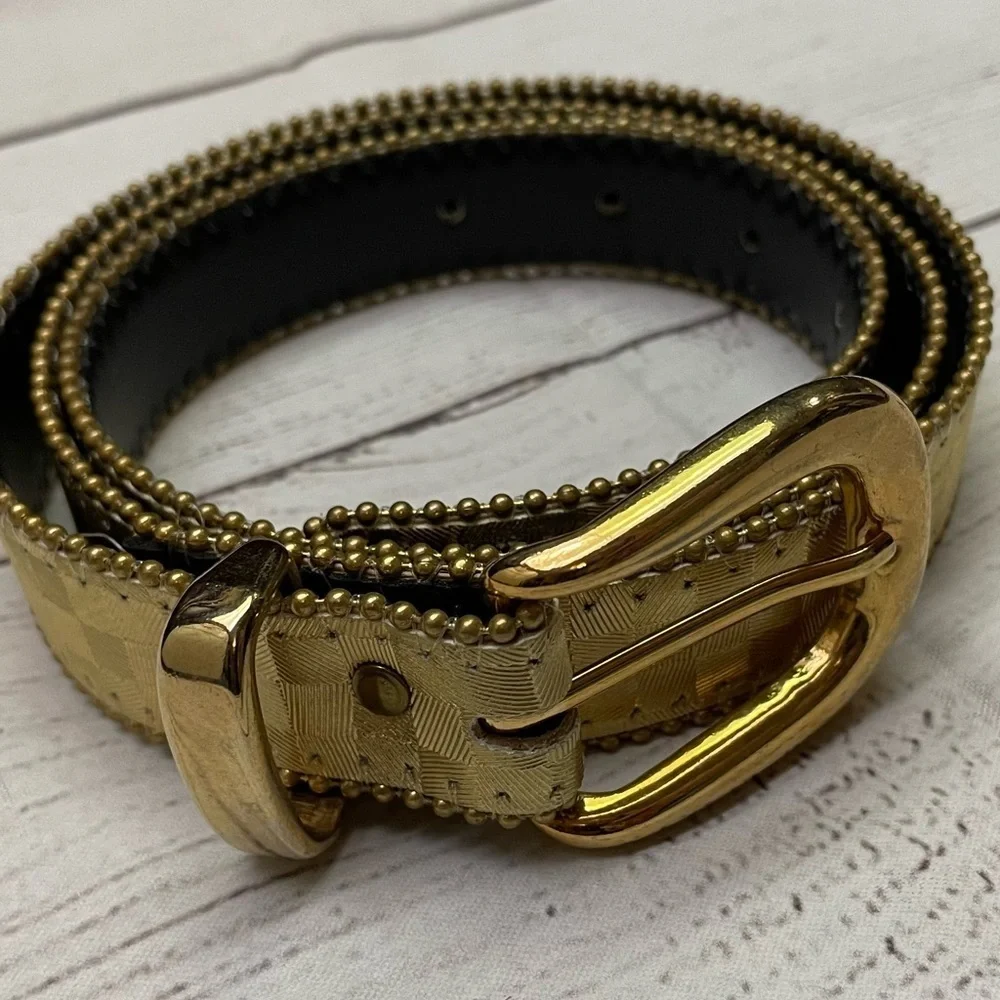 Gold 80s Elite Fresno Checkered Belt